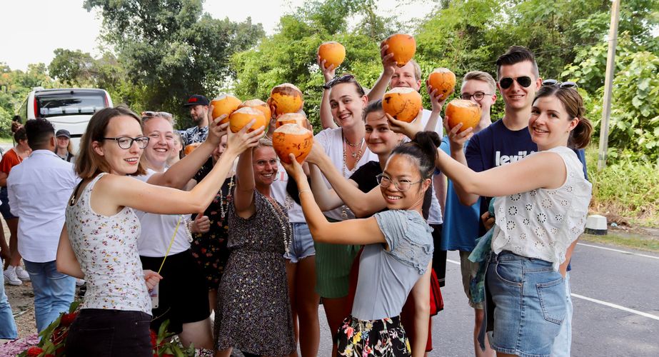 Groepsfoto kokosnotten